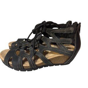 Earth Origins Black Lace-Up Gladiator Sandals Size 7M
